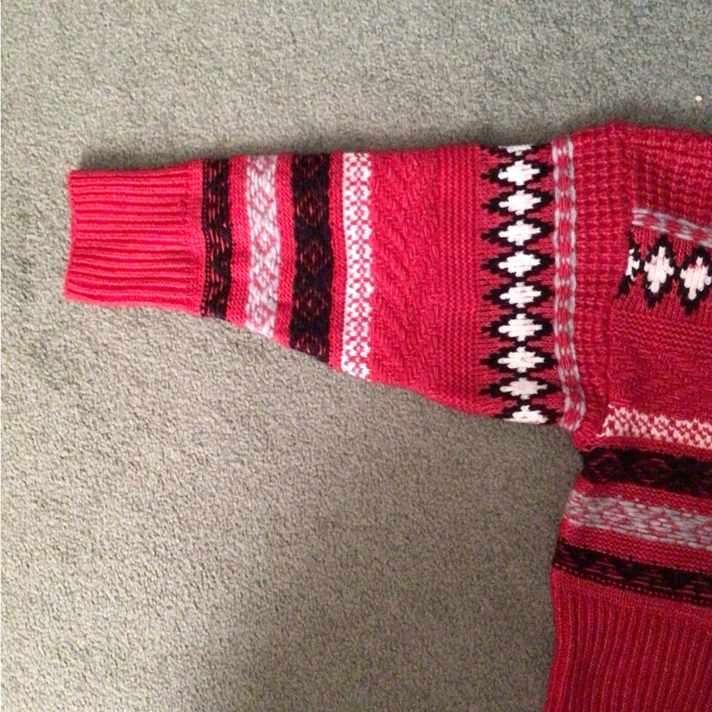 NWT Arizona Red Fairisle Cropped Sweater - Picture 3 of 6